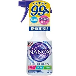 LION Антибактериальный и дезодорирующий спрей для чистки и освежения одежды NANOX, бутылка 350 мл