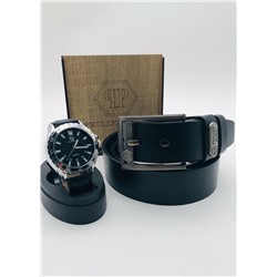 Подарочный набор для мужчины ремень, часы и коробка 2020572