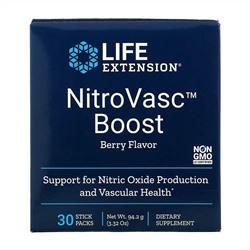 Life Extension, NitroVasc Boost, ягодный вкус, 30 пакетиков