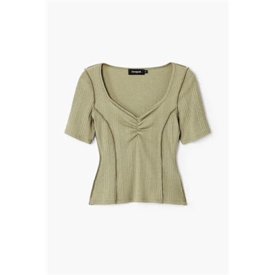 Ruched neckline T-shirt