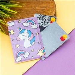 Держатель для карт-книжка "Unicorn head purple" (7 х 10 см)