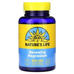 Nature's Life, восстанавливающий магний, 500 мг, 100 растительных капсул