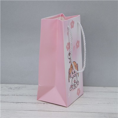 Пакет подарочный «Hare girl sitting», pink (12*10*24.5)