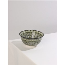 Салатник керамический Доляна «Мирсоле», 350 мл, d=12,5 см, цвет зелёный