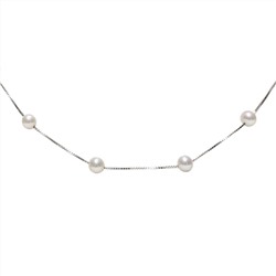 Collar - plata 925 - perlas de agua dulce - Ø de la perla: 6.5 - 7 mm