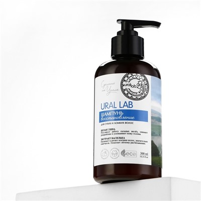 Шампунь для волос с белой глиной и экстрактом василька, восстановление, 300 мл, ECO LAB by URAL LAB