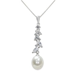 Collar con colgante - plata 925 - perla de agua dulce - Ø de la perla: 9 mm