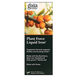 Gaia Herbs, Plant Force Liquid Iron, 250 мл (8,5 жидк. унций)