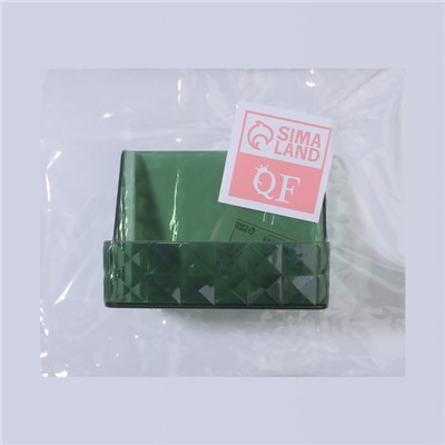 Органайзер для хранения «GREEN», навесной, 1 секция, с клеевой основой, 11,8 × 7,8 × 9 см, цвет полупрозрачный/зелёный