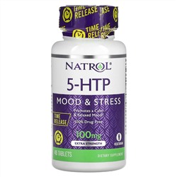 Натрол, 5-гидрокситриптофан, медленное высвобождение, с повышенной силой действия, 100 мг, 45 таблеток