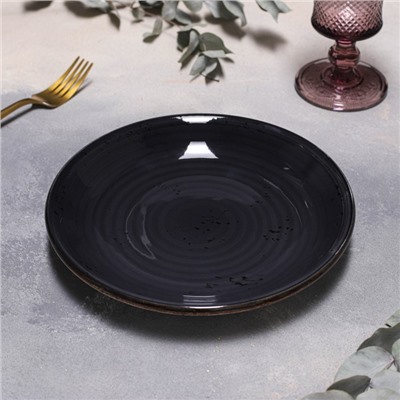 Тарелка фарфоровая глубокая Balance, 500 мл, d=21 см, цвет чёрный