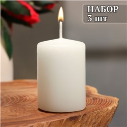 Набор свечей-цилиндров ароматических "Ландыш", 3 шт, 4х6 см