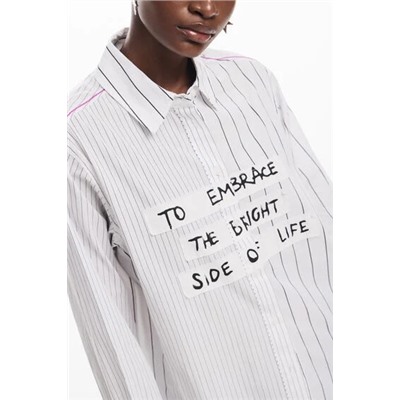 Striped shirt with phrase