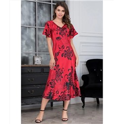 Женская атласная сорочка 8448 "Da Vinci" красный,Mia Amore (Италия)