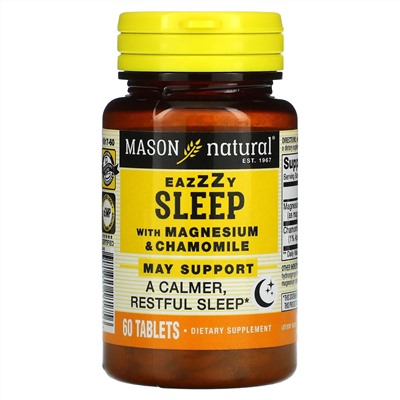 Mason Natural, Eazzzy Sleep с магнием и ромашкой, 60 таблеток