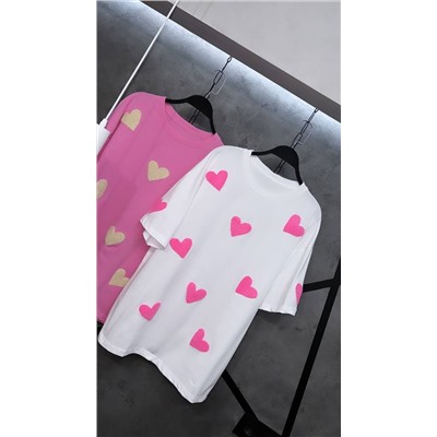 Классные футболки с 3D сердечками в стиле Оверсайз 💗💗💗