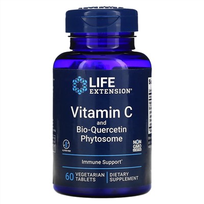 Лайф Экстэншн, Витамин C с фитосомами биокверцетина, 60 вегетарианских таблеток
