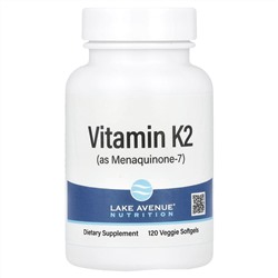 Lake Avenue Nutrition, Витамин K2 (в виде менахинона-7), 50 мкг, 120 растительных капсул