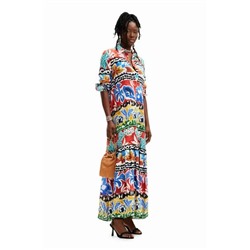 Stella Jean long ethnic shirt dress