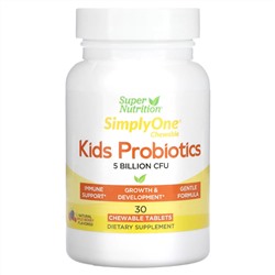 Super Nutrition, пробиотики для детей, вкус лесных ягод, 5 млрд КОЕ, 30 жевательных таблеток