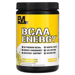 EVLution Nutrition, BCAA Energy, персик и манго, 270 г (9,52 унции)