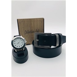 Подарочный набор для мужчины ремень, часы и коробка 2020570