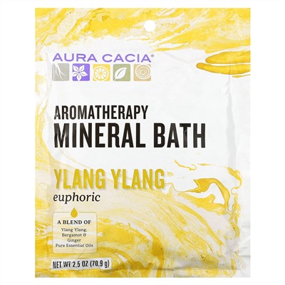 Aura Cacia, Ароматерапевтическая минеральная ванна, Euphoric Ylang Ylang, 70.9 г