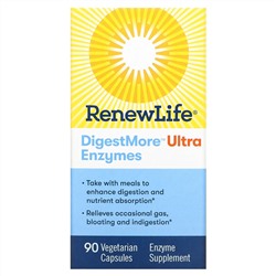 Renew Life, DigestMore Ultra Enzymes, 90 вегетарианских капсул