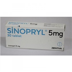 Sinopryl 5 mg 30 Tablet /Лизиноприл