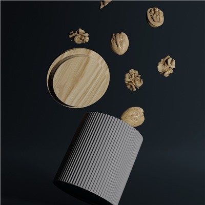 Банка керамическая для сыпучих продуктов «Дымка», 12×13 см, цвет серый
