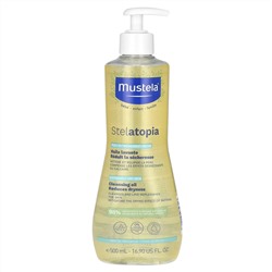 Mustela, Stelatopia, очищающее масло с подсолнечником, для очень сухой кожи, без отдушек, 500 мл (16,9 жидк. Унции)