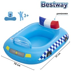 Лодочка надувная Funspeakers Police Car Baby Boat, 97 x 74 см, со встроенным динамиком, 34153