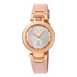 Reloj Crown - cuero - rosa - Ø: 33 mm
