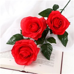 Цветы искусственные "Роза Жанна" 10х61 см, красный