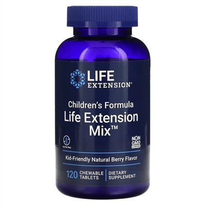 Life Extension, Life Extension Mix, детская добавка, с натуральным ягодным вкусом, 120 жевательных таблеток