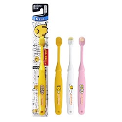 EBISU НАБОР Детских зубных щеток старше 6 лет, 3 шт: белая желтая розовая