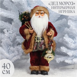 Украшение Кукла Дед Мороз 40см, красный ЛЬДИНКА 212396