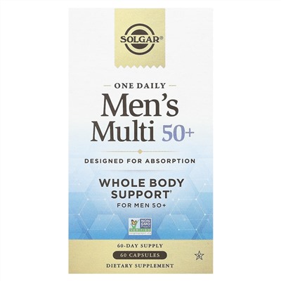 Solgar, One Daily Men's Multi, мультивитамины для мужчин старше 50 лет, 60 капсул