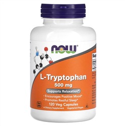 NOW Foods, L-триптофан, 500 мг, 120 растительных капсул