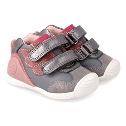 Biomecanics - sneakers - cuero - gris y rosa