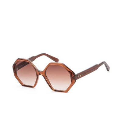 Ferragamo Women's Brown Geometric Sunglasses, Ferragamo