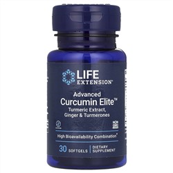 Life Extension, Advanced Curcumin Elite, экстракт куркумы, имбирь и турмероны, 30 капсул