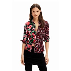 Floral gathered shirt