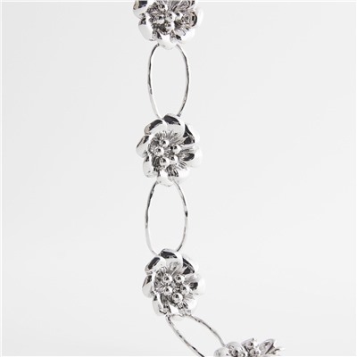 Collana fiori metallizzati Geranio - color argento
