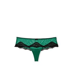Lace-Trim Dotted Mesh Hipster Thong Panty