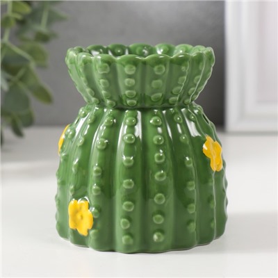 Аромалампа керамика "Кактус с цветочками" 8х8х8,5 см