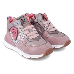 Biomecanics - sneakers altas - cuero - rosa envejecido