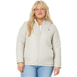 U.S. POLO ASSN. Plus Size Cozy Faux Fur Lined Diamond Quilted Hooded Puffer with Side Panel