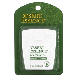 Desert Essence, Зубная нить с маслом чайного дерева, вощеная, 45,7 м (50 ярдов)