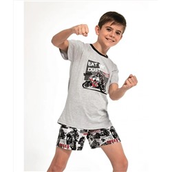 Детская хлопковая пижама с шортами 789/790-2 св.серый, Cornette (Польша)
